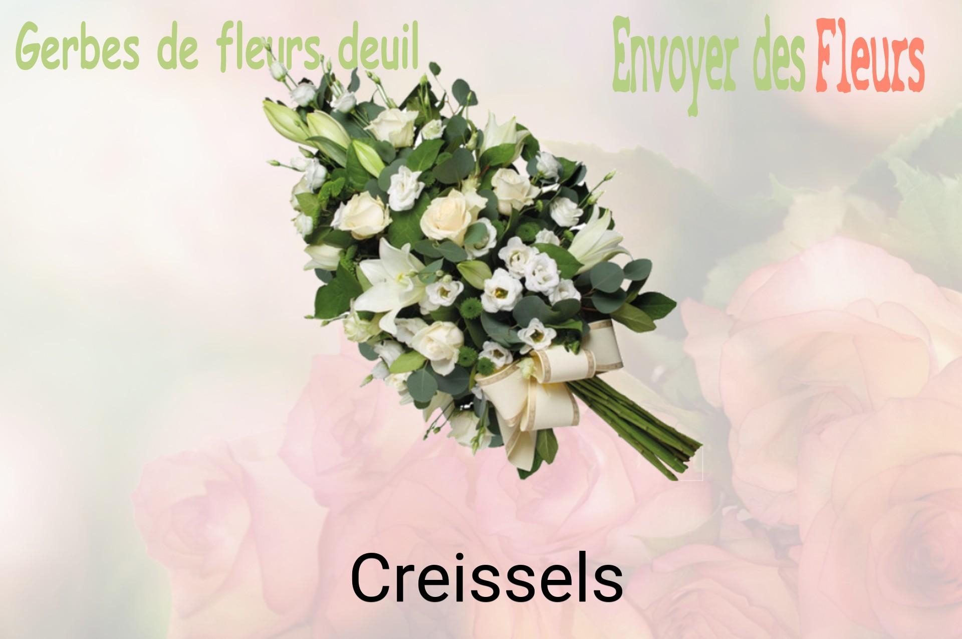 Gerbe de fleurs de deuil livrée à Creissels